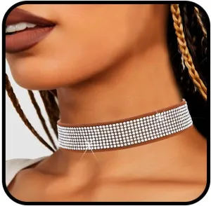 Black Velvet Choker Necklace Sparkle Rhinestone Choker Goth Crystal Choker Collar Nightclub Party Adjustable Necklaces for Women