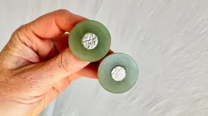 Canadian Jade Earrings. Jade & Sterling Silver. 1353