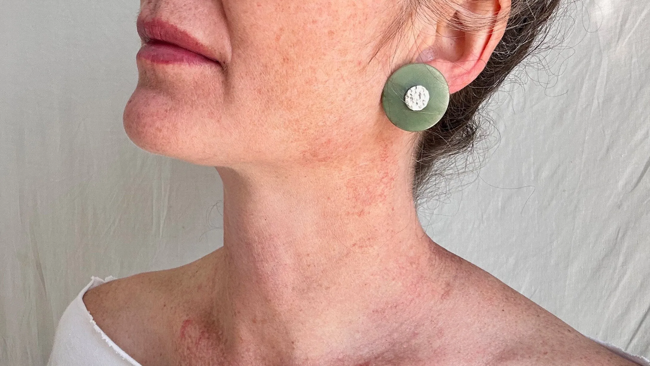 Canadian Jade Earrings. Jade & Sterling Silver. 1353