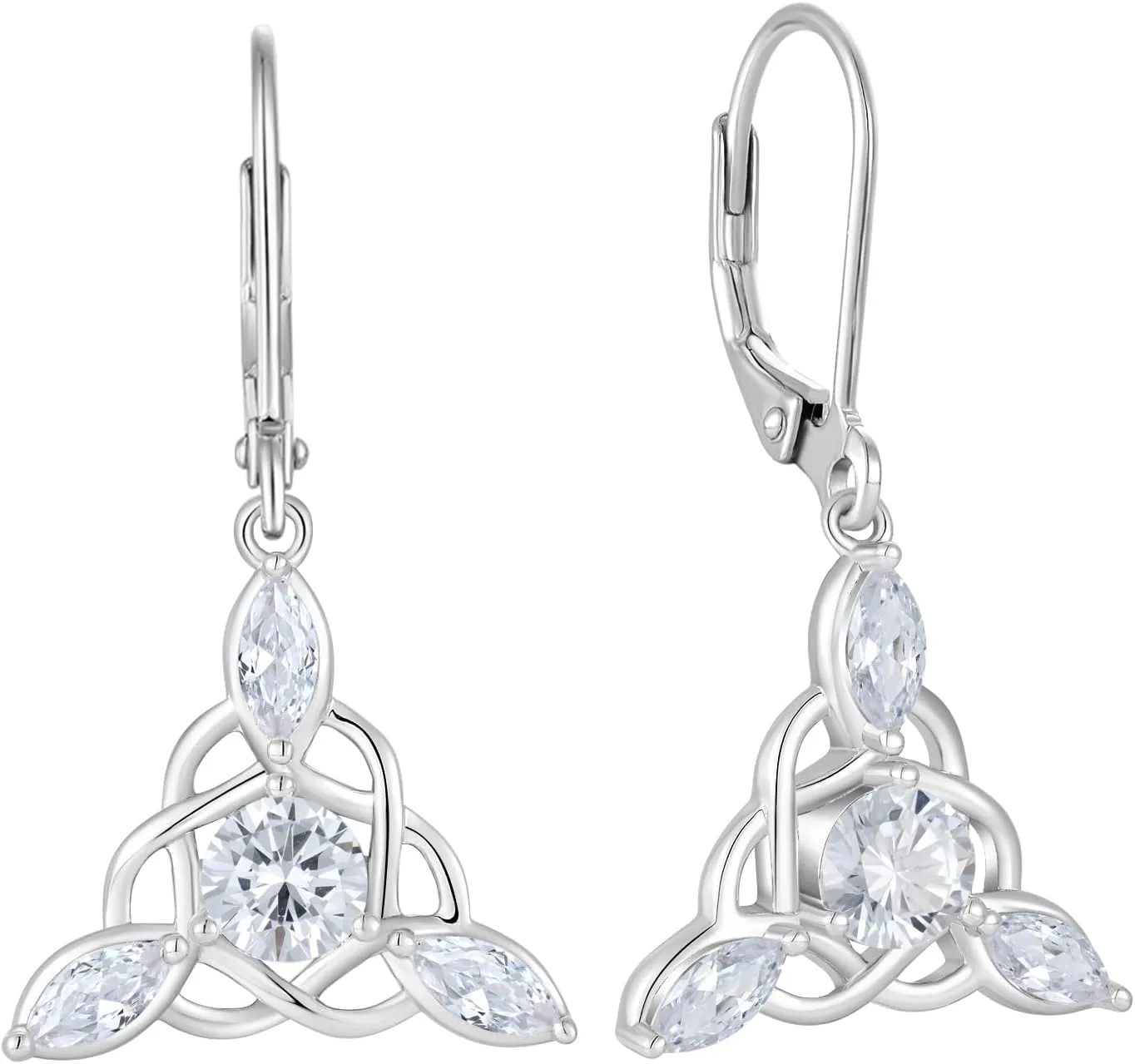 Celtic Knot Earrings for Women 925 Sterling Silver Irish Dangle Drop Leverback Earrings Hypoallergenic Jewelry for Women Mother Her