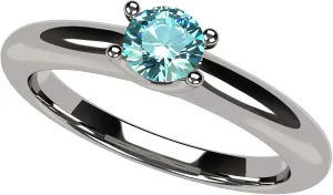 Central Diamond Center Lucita Solitaire Birthstone Ring set in Solid 925 Sterling Silver w/Simulated Gemstone of Your Choice