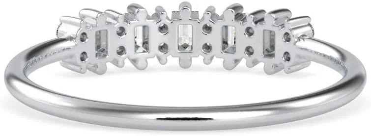 Certified Anniversary Ring Studded with 17 Baguette & Round Cut Natural Diamond in 14k White/Yellow/Rose Gold Wedding Band Ring for Women | Bridal Ring for Her | Couple Promise Ring (0.23 Cttw, IJ-SI)