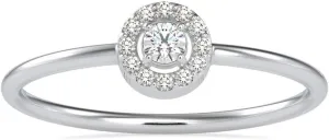 Certified Halo Engagement Ring Studded with Round Natural Diamond in 18k White/Yellow/Rose Gold Anniversary Ring for Women on Her Anniversary Celebration | Couple Promise Ring (0.1 Ct, IJ-SI)