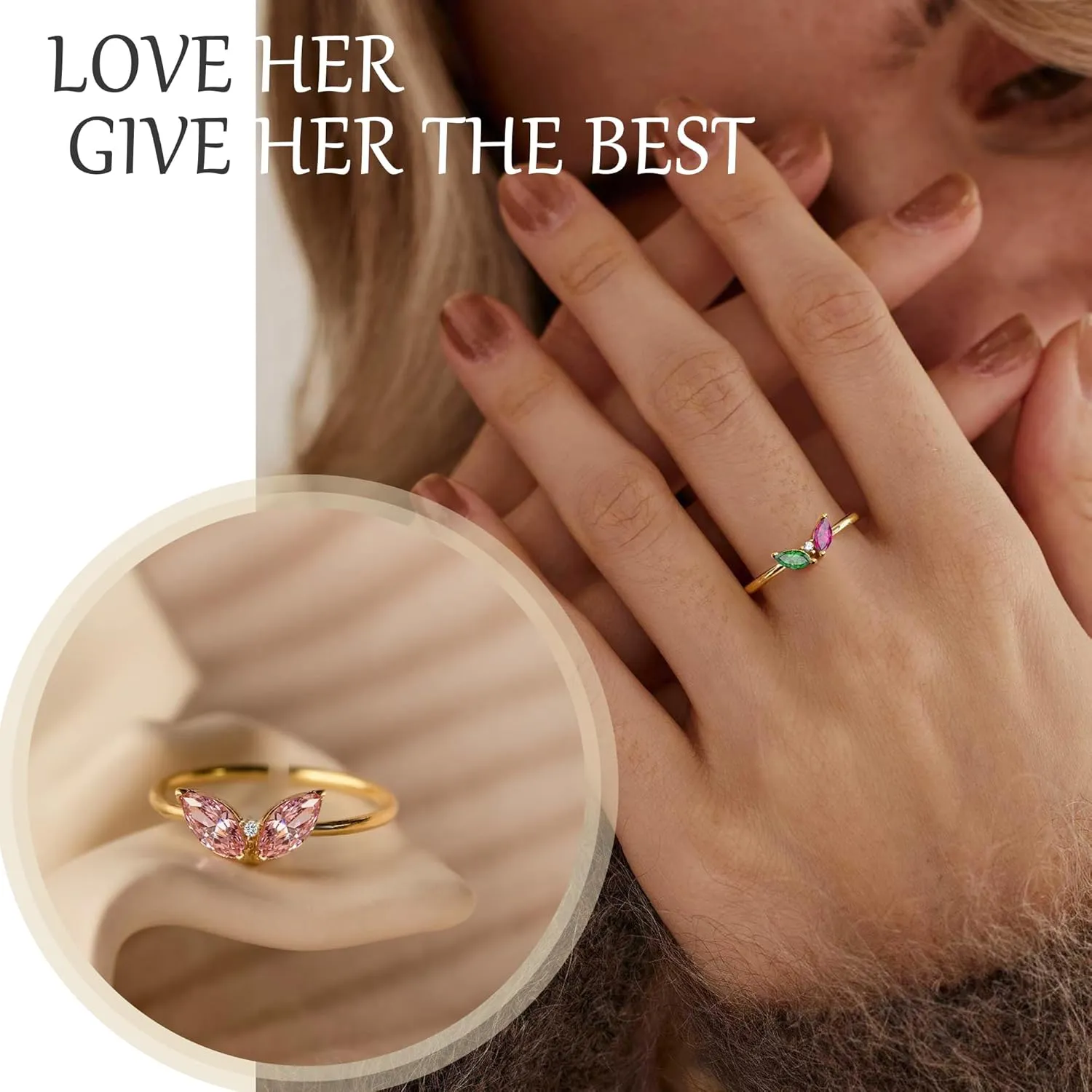 Christmas Gifts for Women Stocking Stuffers Birthstone Rings for Women Gold Rings for Women Non Tarnish with Birthstone 21st Birthday Gifts for Her Daughter Sister Christmas Jewelry