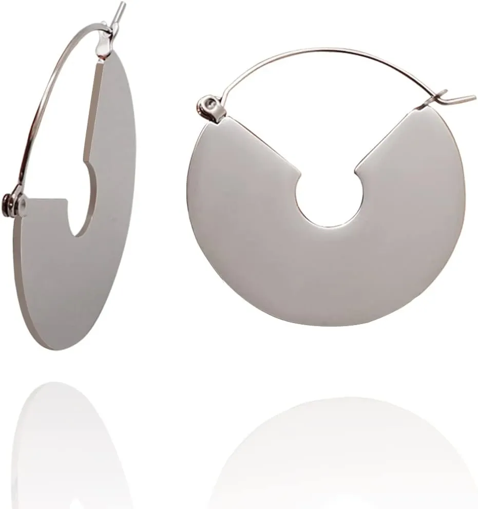 Chunky Gold Hoop Earrings For Women, Small Gold Plated Stainless Steel Statement Earrings