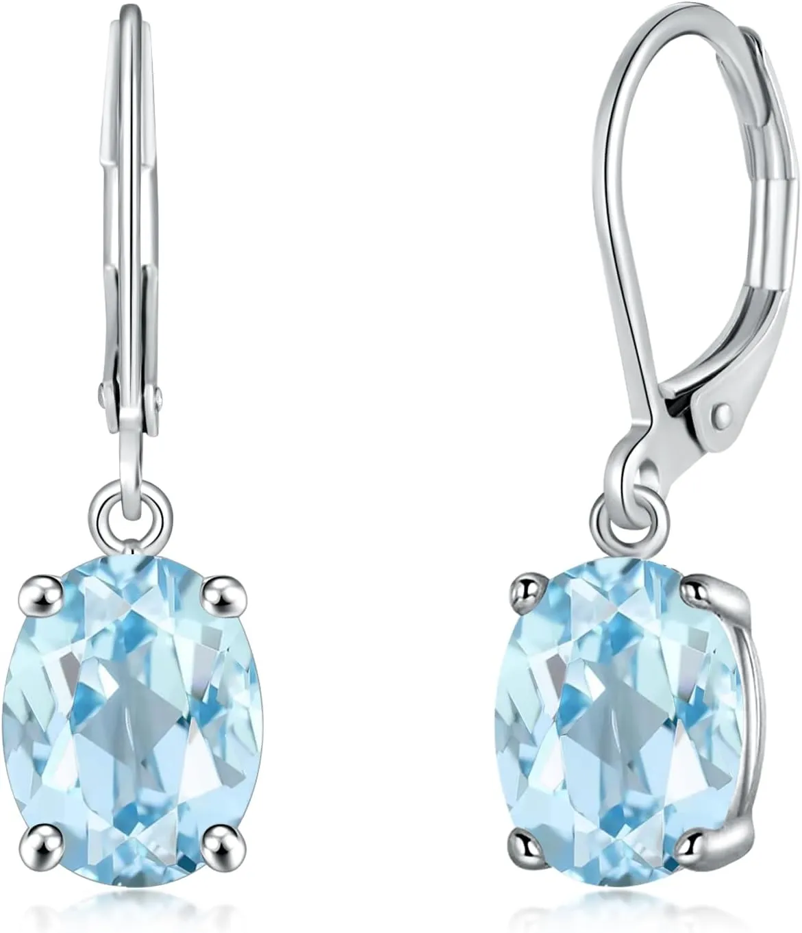 CiNily Cut-Oval Leverback Dangle Earrings for Women Hypoallergenic 14k White/Gold Plated Cubic Zircon Hanging Lever Earrings Lightweight Summer Drop Earrings Wedding Birthday Gifts Jewelry