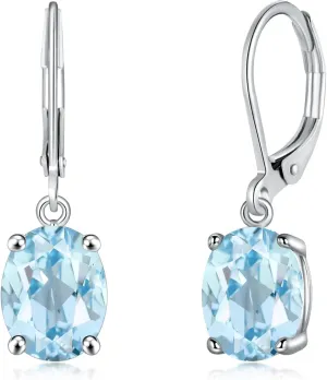 CiNily Cut-Oval Leverback Dangle Earrings for Women Hypoallergenic 14k White/Gold Plated Cubic Zircon Hanging Lever Earrings Lightweight Summer Drop Earrings Wedding Birthday Gifts Jewelry