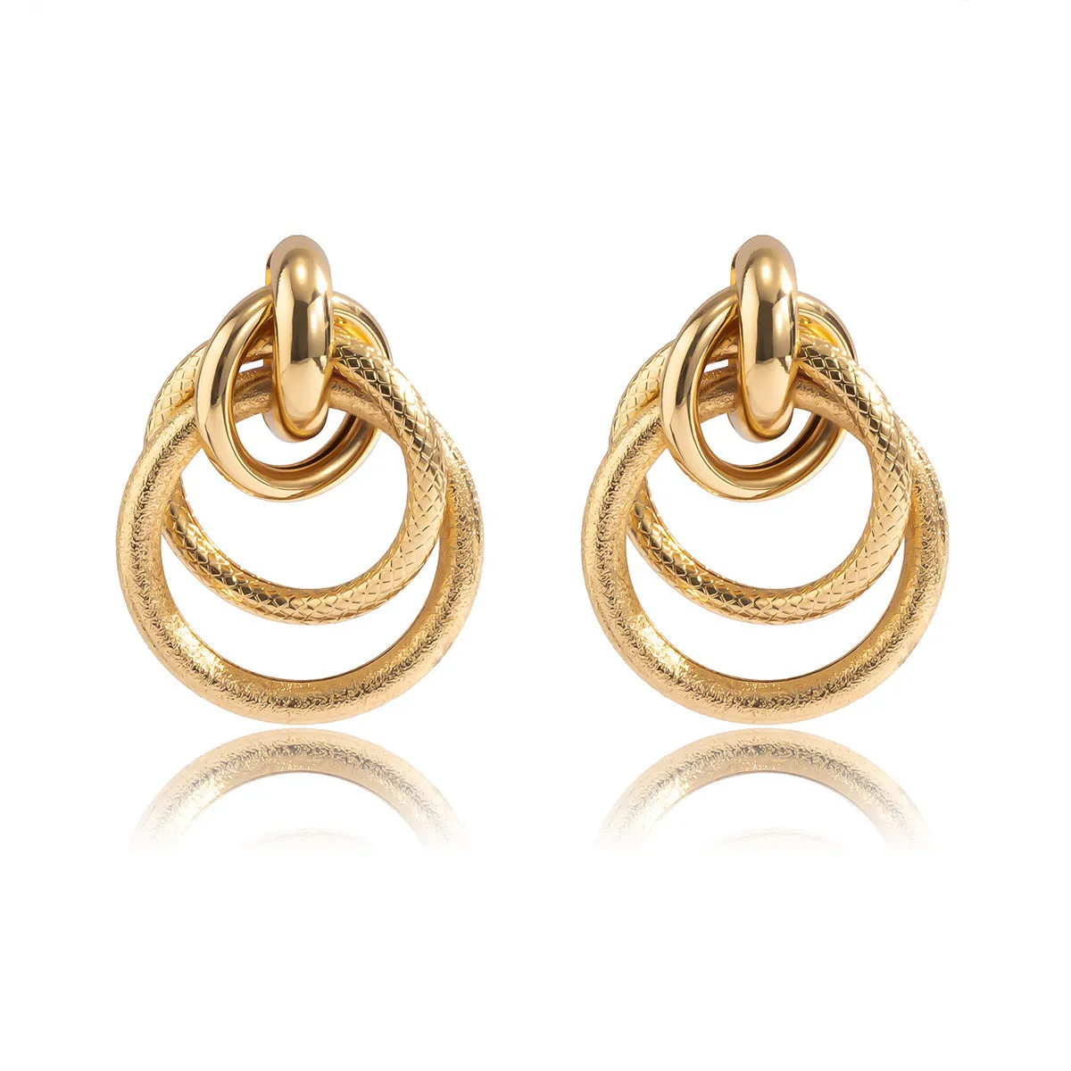 Circular Hollow Cross Earrings for Women with Stylish Business Elegance