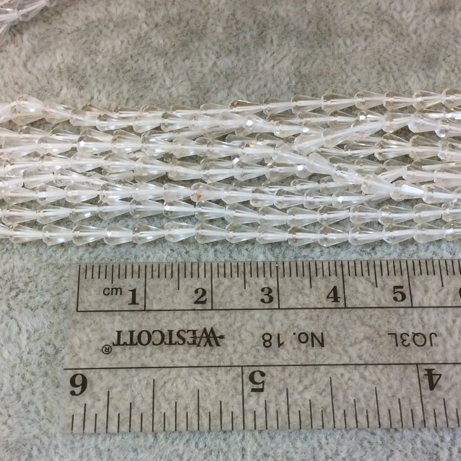 Clear Quartz Faceted Teardrop Beads - 3mm x 5mm - Jewelry Crafting Supplies