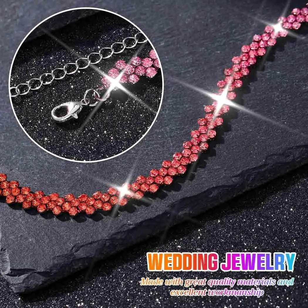 CLOACE Rhinestone Choker Necklace Diamond Row Necklaces Sparkly Crystal Necklace Chain Jewerly Prom Accessories for Women