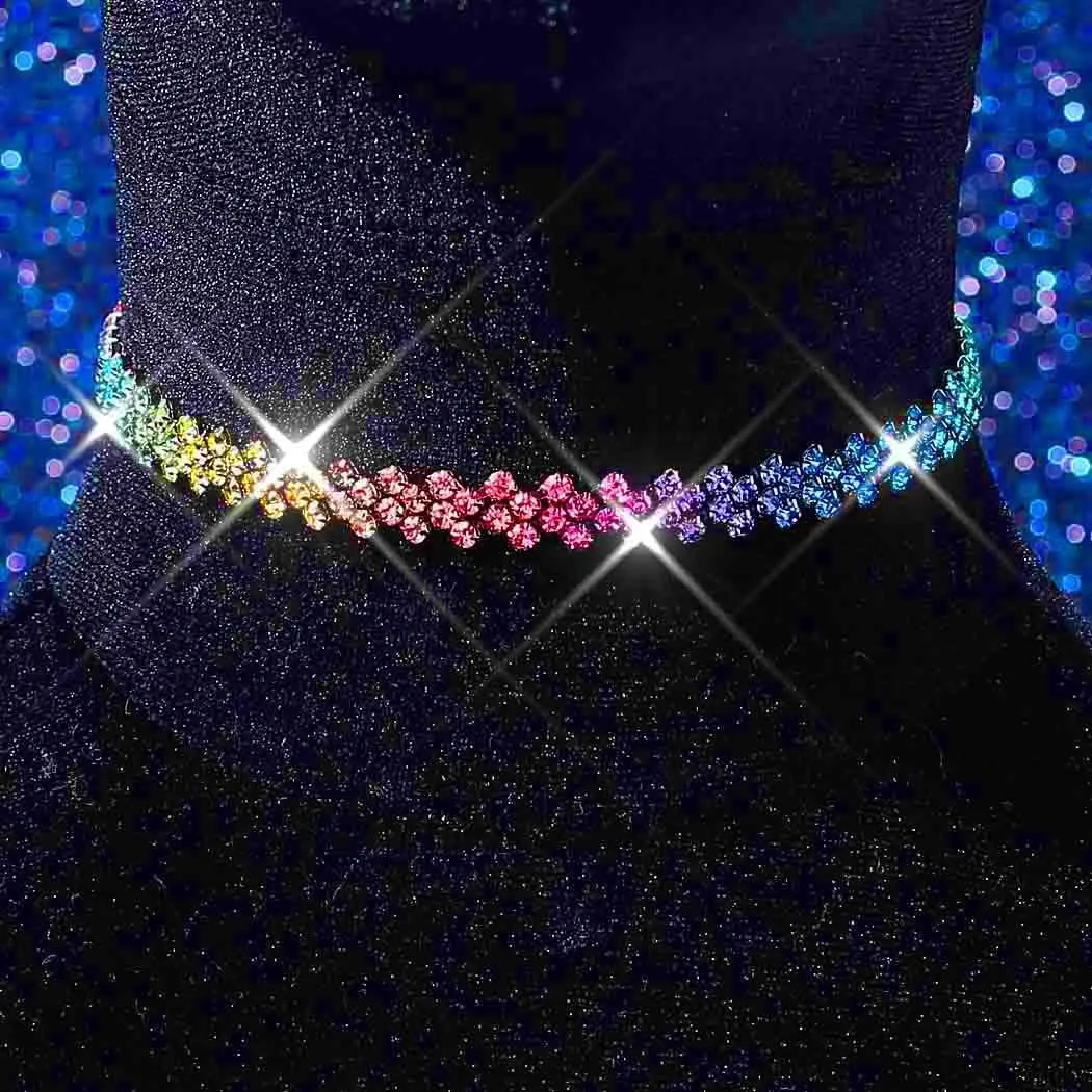 CLOACE Rhinestone Choker Necklace Diamond Row Necklaces Sparkly Crystal Necklace Chain Jewerly Prom Accessories for Women