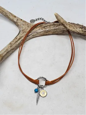 Deerskin Lace Bullet Choker Necklace