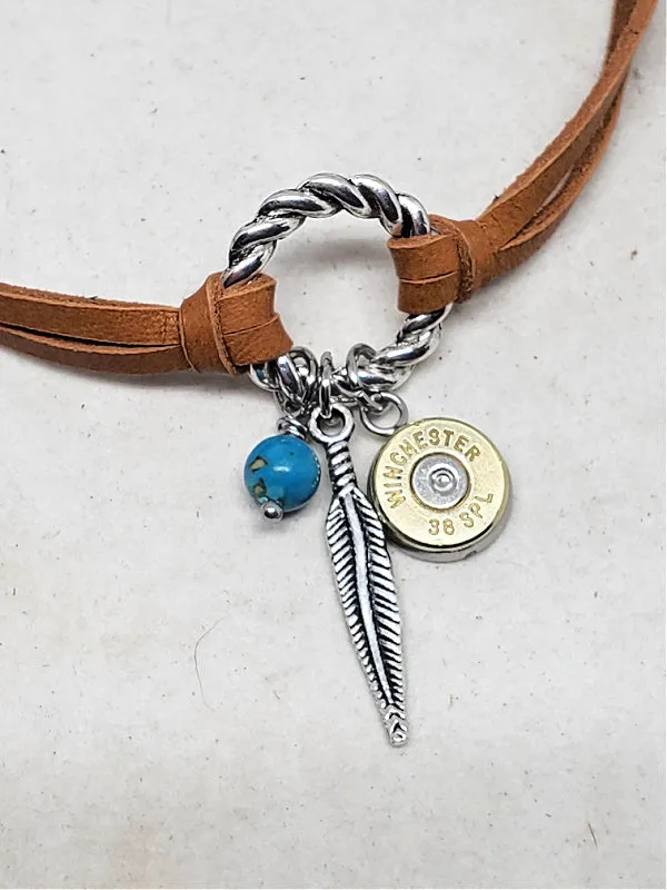 Deerskin Lace Bullet Choker Necklace