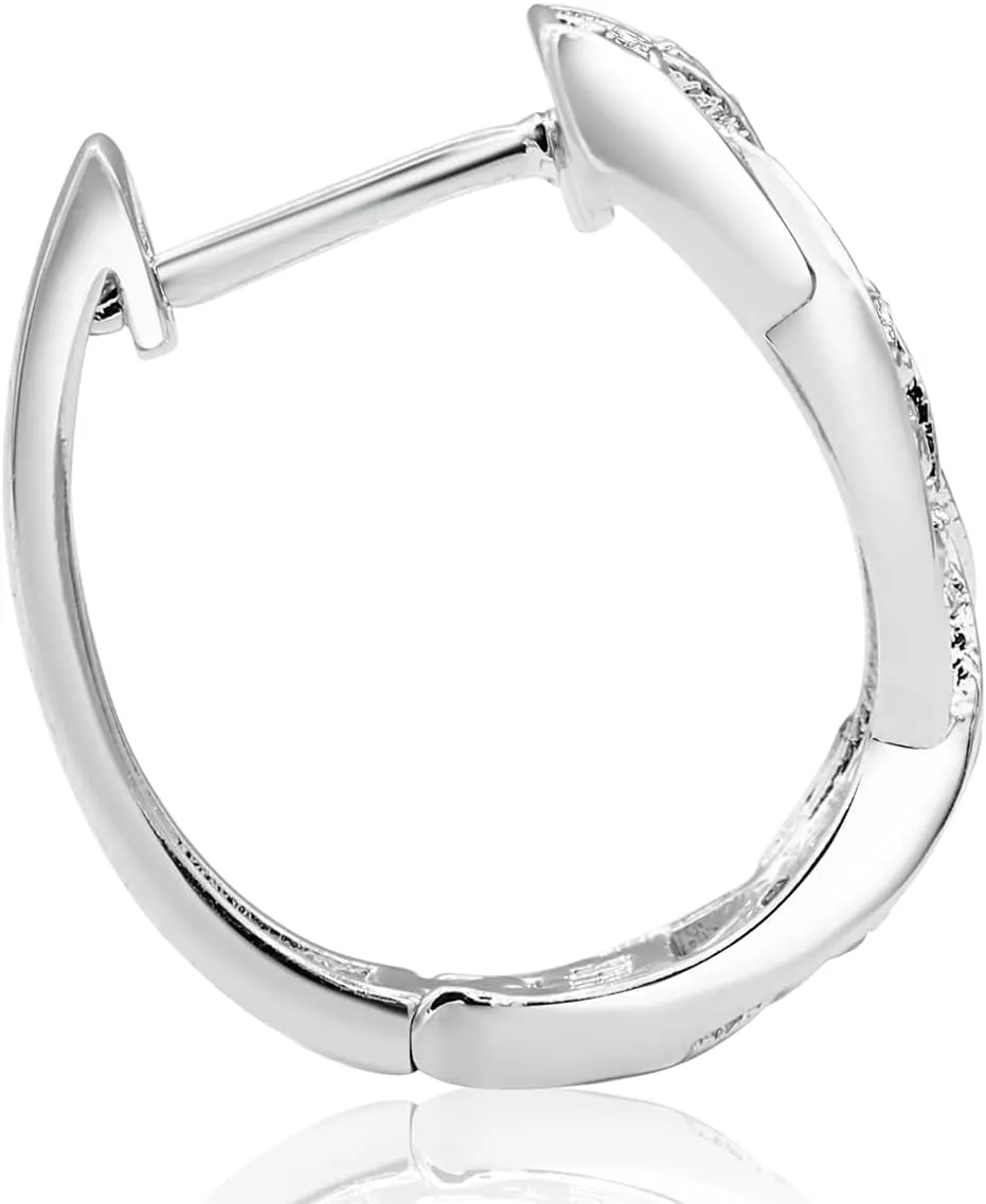 Diamond Hoop Earrings For Women, Diamond Hoop Earrings In Sterling Silver For Women, Large Diamond Hoops For Women