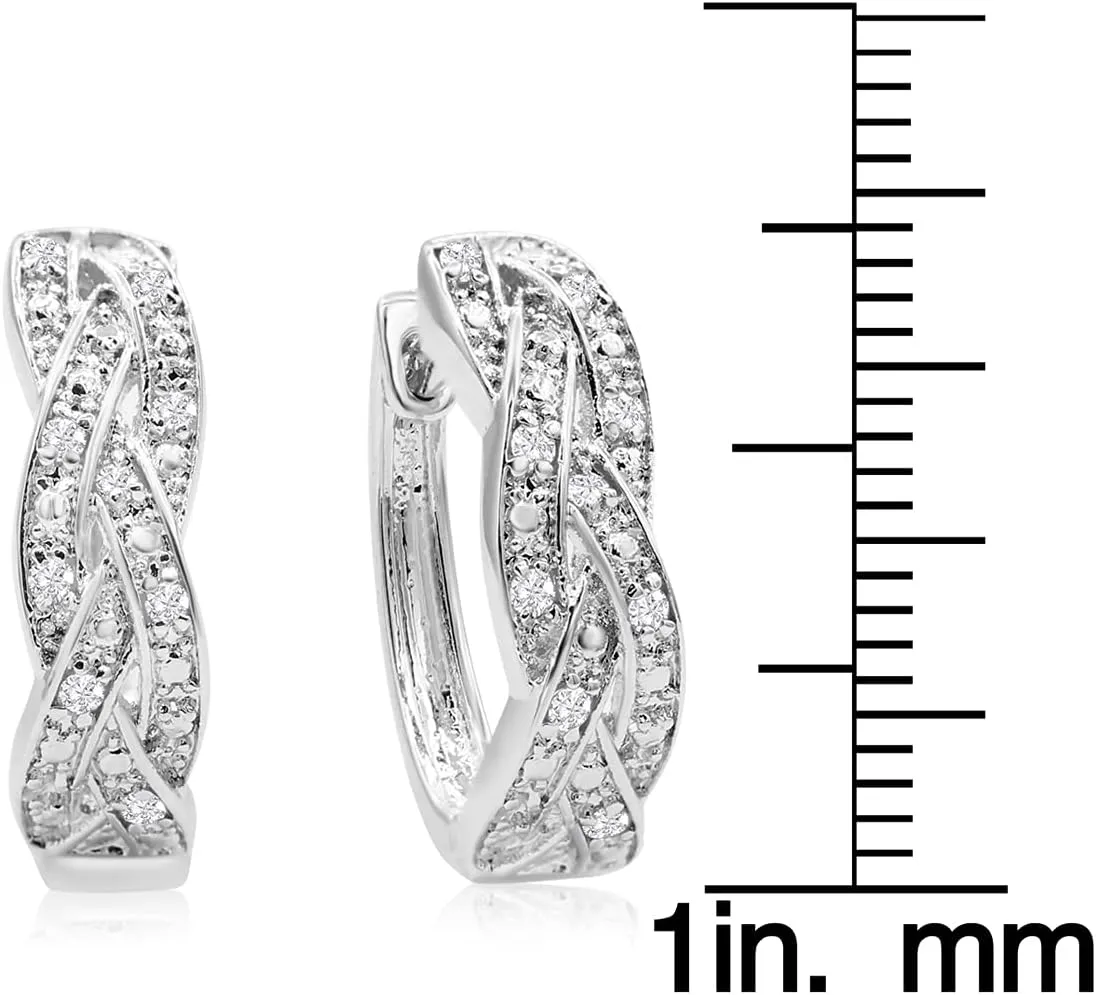 Diamond Hoop Earrings For Women, Diamond Hoop Earrings In Sterling Silver For Women, Large Diamond Hoops For Women