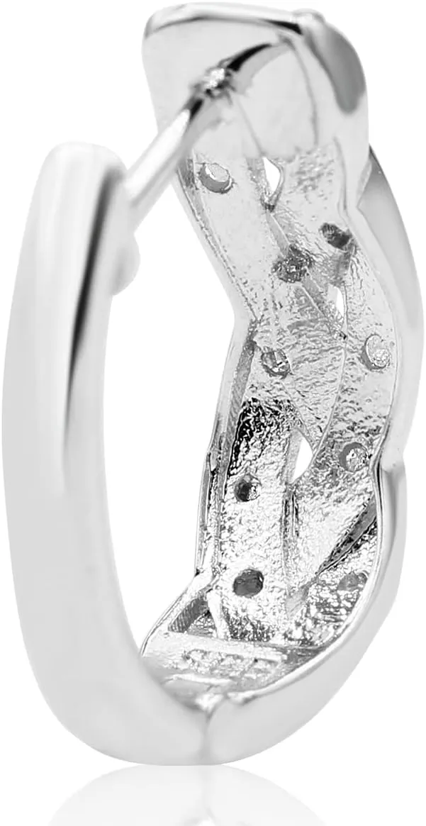 Diamond Hoop Earrings For Women, Diamond Hoop Earrings In Sterling Silver For Women, Large Diamond Hoops For Women