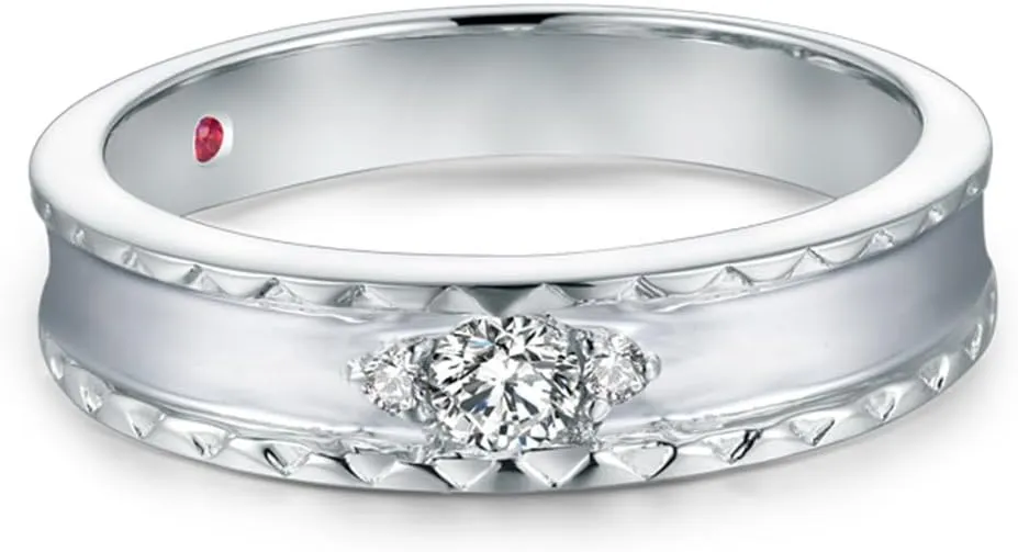 Diamond Ring, 18K White Gold Rings - Real Diamond Rings For Women, Natural Diamond Engagement Rings For Women & Brilliant Diamond Wedding Band For Ladies