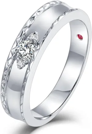 Diamond Ring, 18K White Gold Rings - Real Diamond Rings For Women, Natural Diamond Engagement Rings For Women & Brilliant Diamond Wedding Band For Ladies