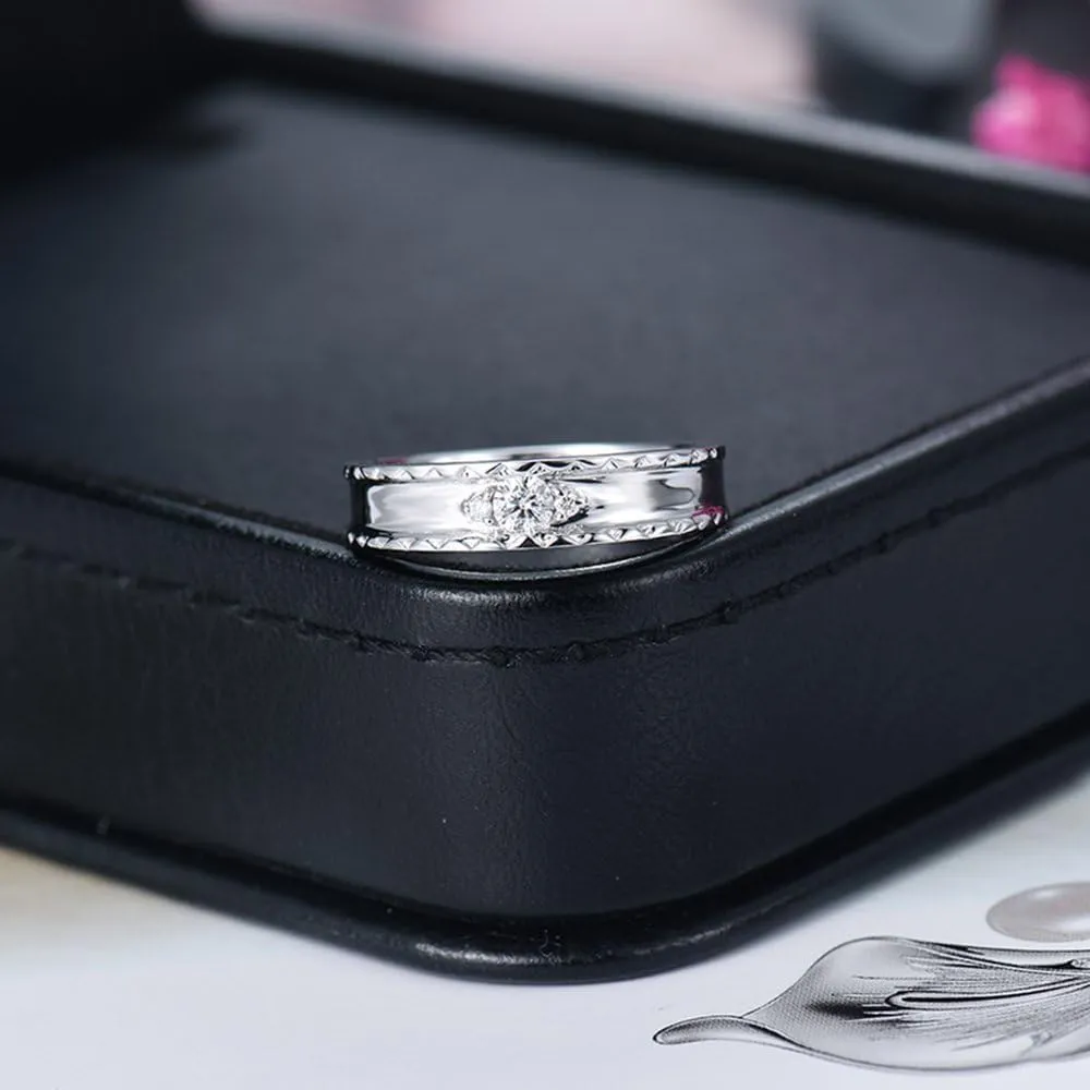 Diamond Ring, 18K White Gold Rings - Real Diamond Rings For Women, Natural Diamond Engagement Rings For Women & Brilliant Diamond Wedding Band For Ladies