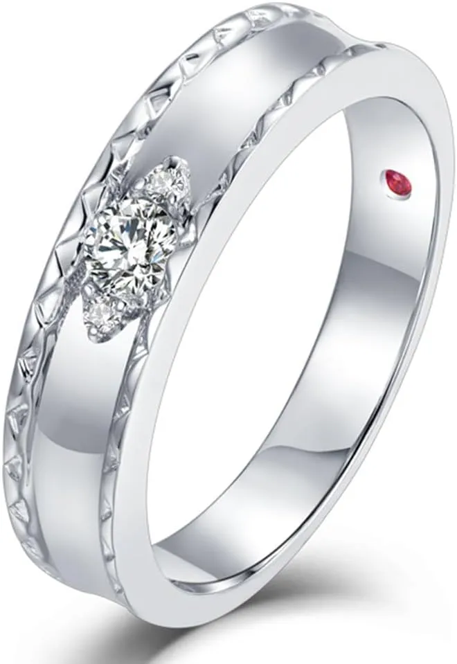 Diamond Ring, 18K White Gold Rings - Real Diamond Rings For Women, Natural Diamond Engagement Rings For Women & Brilliant Diamond Wedding Band For Ladies