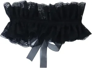 Double Layer Half Shirt Collar Ruffled Lace Layering False Collar Ties Up Chokers Renaissances Neck Ruff Shawl