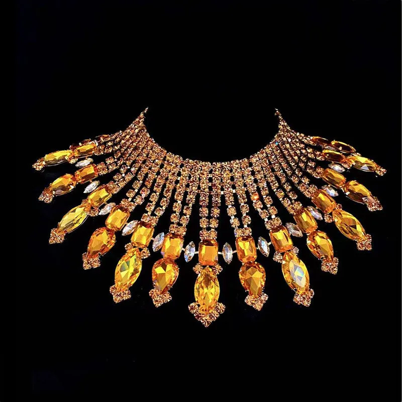 Drag Queen Necklace Jewelry 5mm SS28 Crystal Top Color Rhinestones Big Size Women