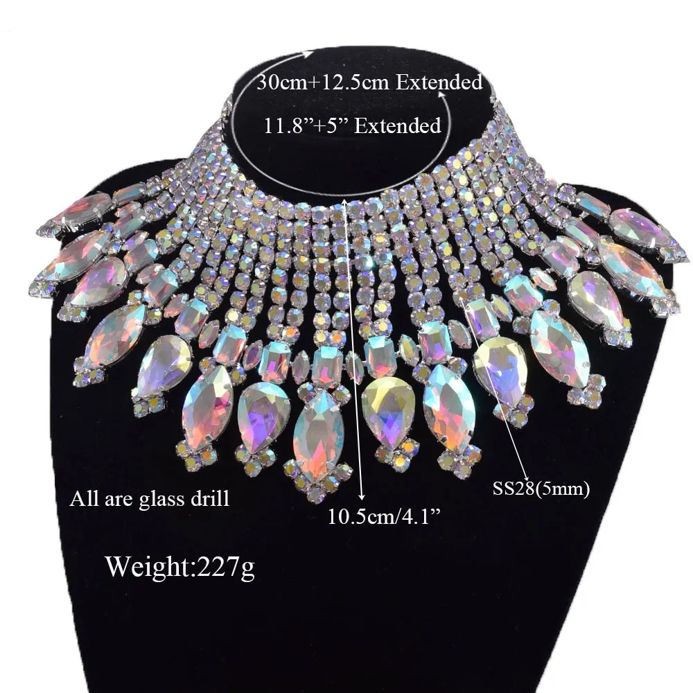 Drag Queen Necklace Jewelry 5mm SS28 Crystal Top Color Rhinestones Big Size Women