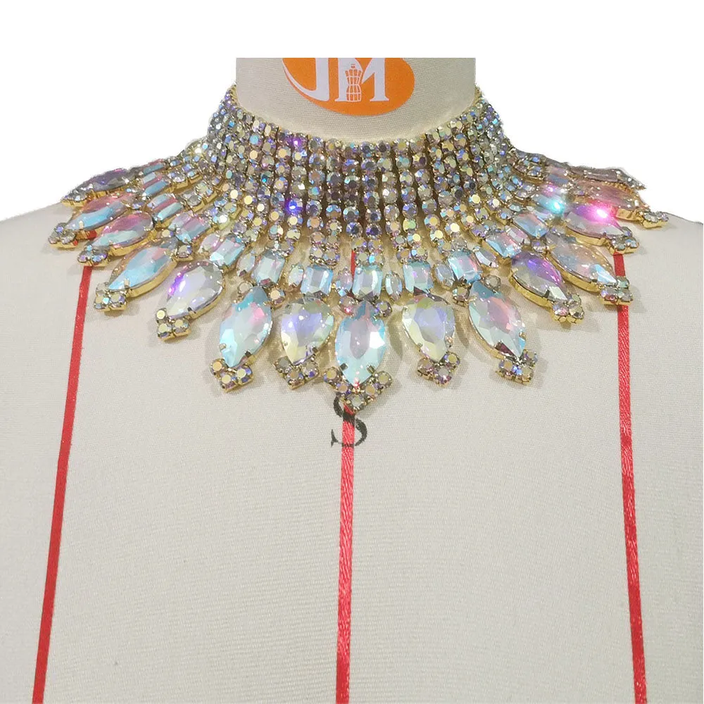 Drag Queen Necklace Jewelry 5mm SS28 Crystal Top Color Rhinestones Big Size Women