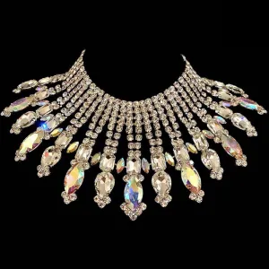 Drag Queen Necklace Jewelry 5mm SS28 Crystal Top Color Rhinestones Big Size Women
