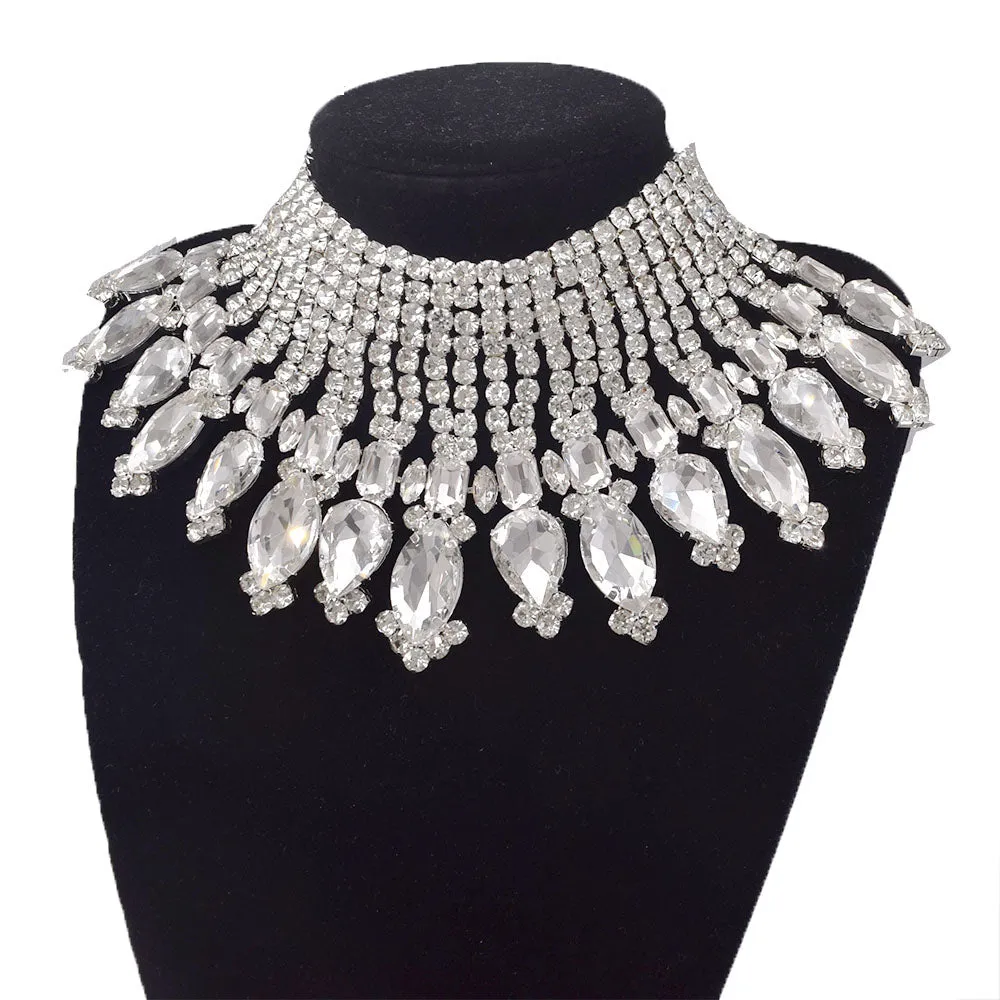 Drag Queen Necklace Jewelry 5mm SS28 Crystal Top Color Rhinestones Big Size Women