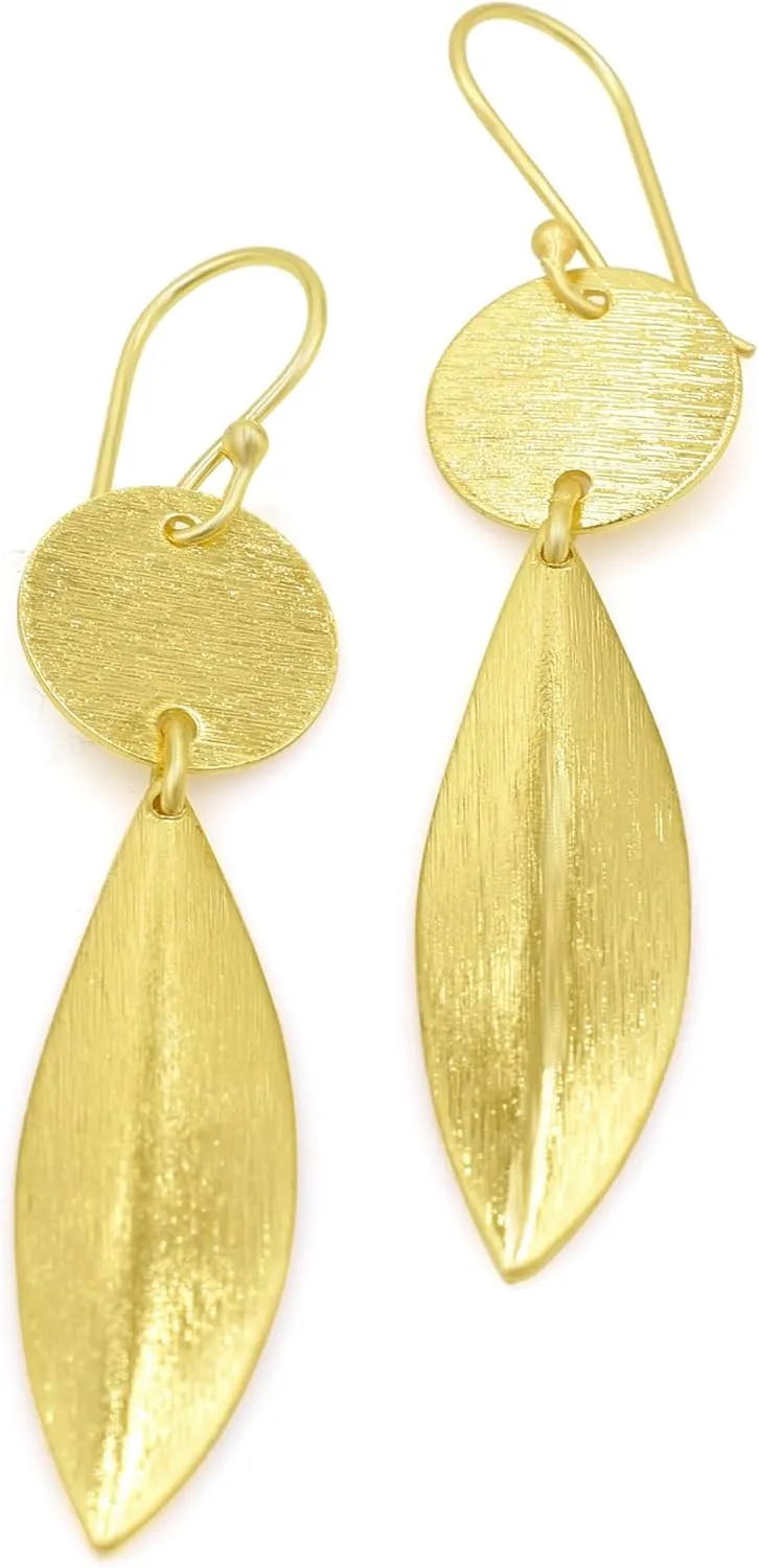 Earrings for Women 18K Gold Plated - Sterling Silver Plated Earrings | Rose Gold Plated Teardrop Earrings | Dangle Drop Hook Earrings Jewelry | Gift for Her, Mother, Womens 433