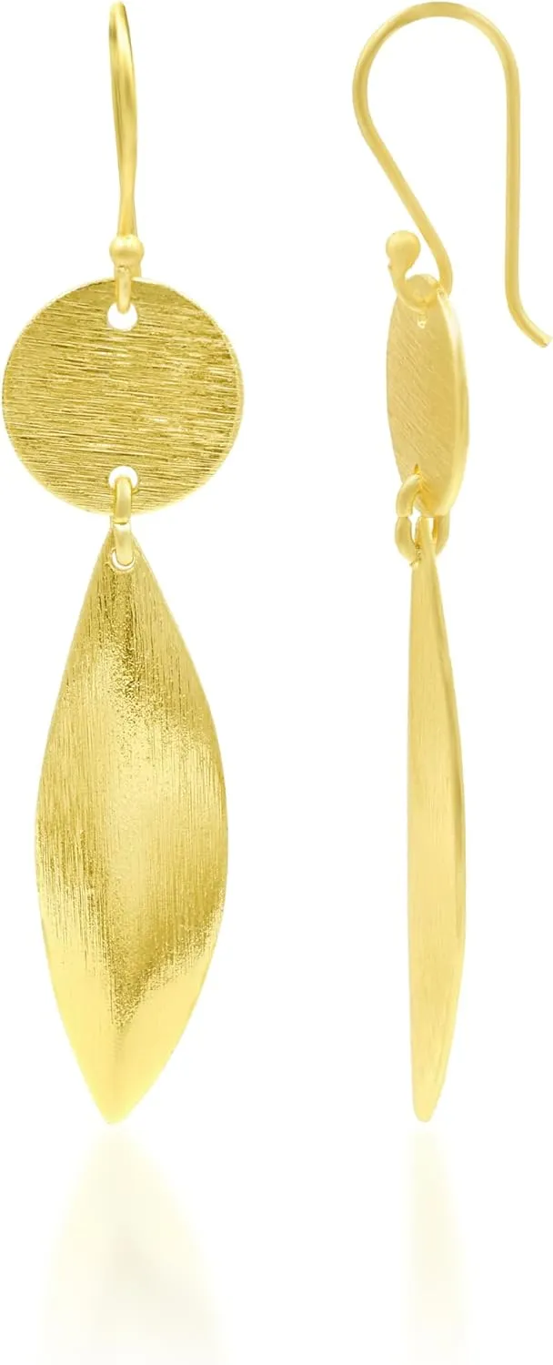 Earrings for Women 18K Gold Plated - Sterling Silver Plated Earrings | Rose Gold Plated Teardrop Earrings | Dangle Drop Hook Earrings Jewelry | Gift for Her, Mother, Womens 433
