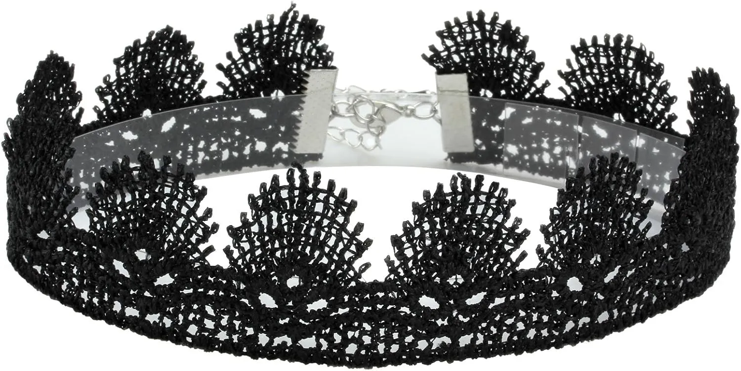 Eigso 6-10 Pcs Gothic Velvet Ribbon Chokers Necklaces for Women Men Gothic Tattoo Lace Adjustable Choker Set
