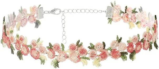 Embroidery Rose Necklaces Handmade Bohemia Lace Chokers Colorful Flower Clavicular Chain Fashion Classic Jewelry for Women Gift