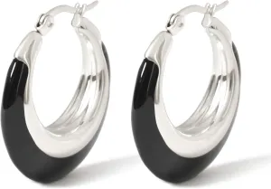 Enamel Hoop Earrings for Women Colorful Enamel Chunky Hoop Earrings 18K Gold Plated Stainless Steel Enamel Earrings Jewelry Gift for Girlfriend Wife