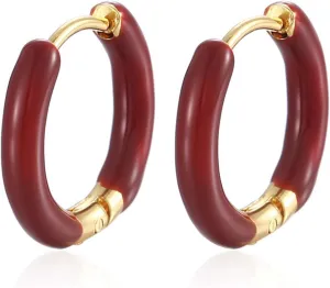 Enamel Hoop Earrings for Women Small Huggie Hoop Earrings Cartilage Earrings Ear Piercing Earrings Circle Earrings Chunky Earrings Trendy Stuff