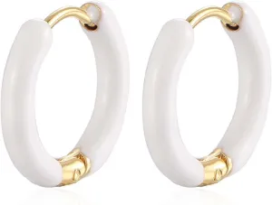 Enamel Hoop Earrings for Women Small Huggie Hoop Earrings Cartilage Earrings Ear Piercing Earrings Circle Earrings Chunky Earrings Trendy Stuff