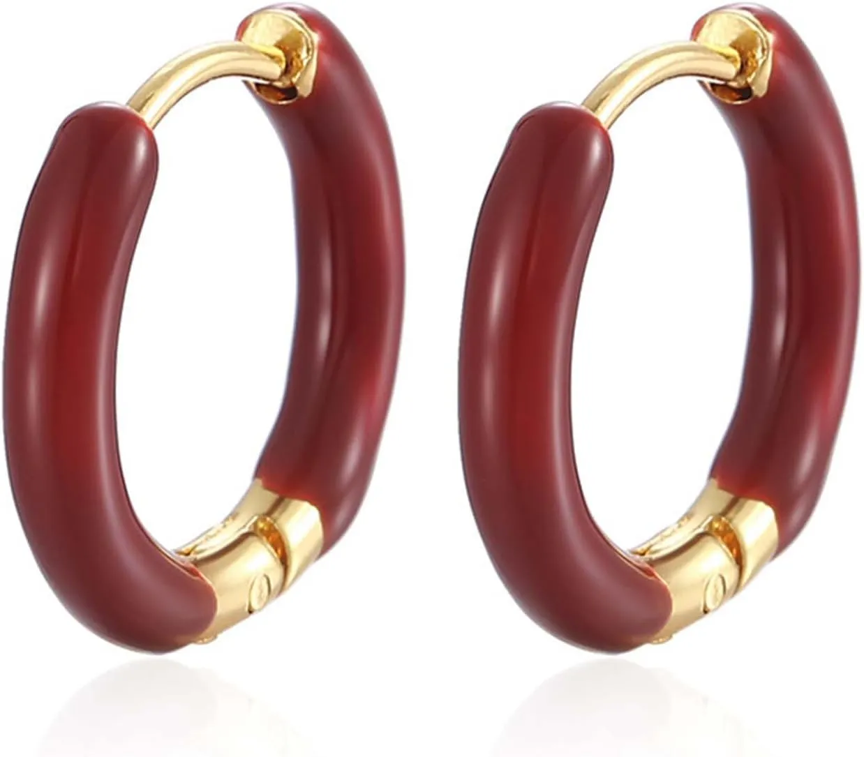 Enamel Hoop Earrings for Women Small Huggie Hoop Earrings Cartilage Earrings Ear Piercing Earrings Circle Earrings Chunky Earrings Trendy Stuff
