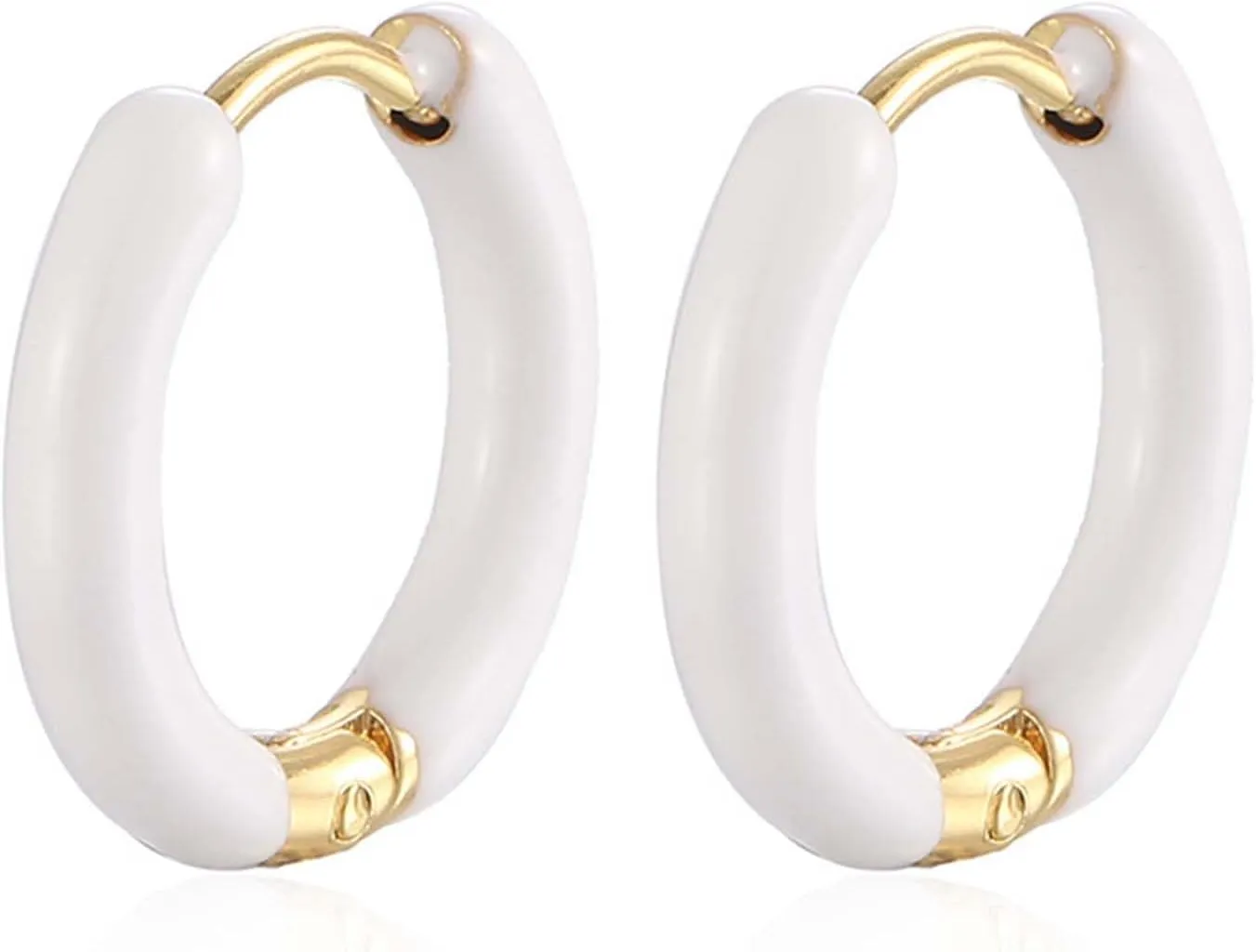 Enamel Hoop Earrings for Women Small Huggie Hoop Earrings Cartilage Earrings Ear Piercing Earrings Circle Earrings Chunky Earrings Trendy Stuff