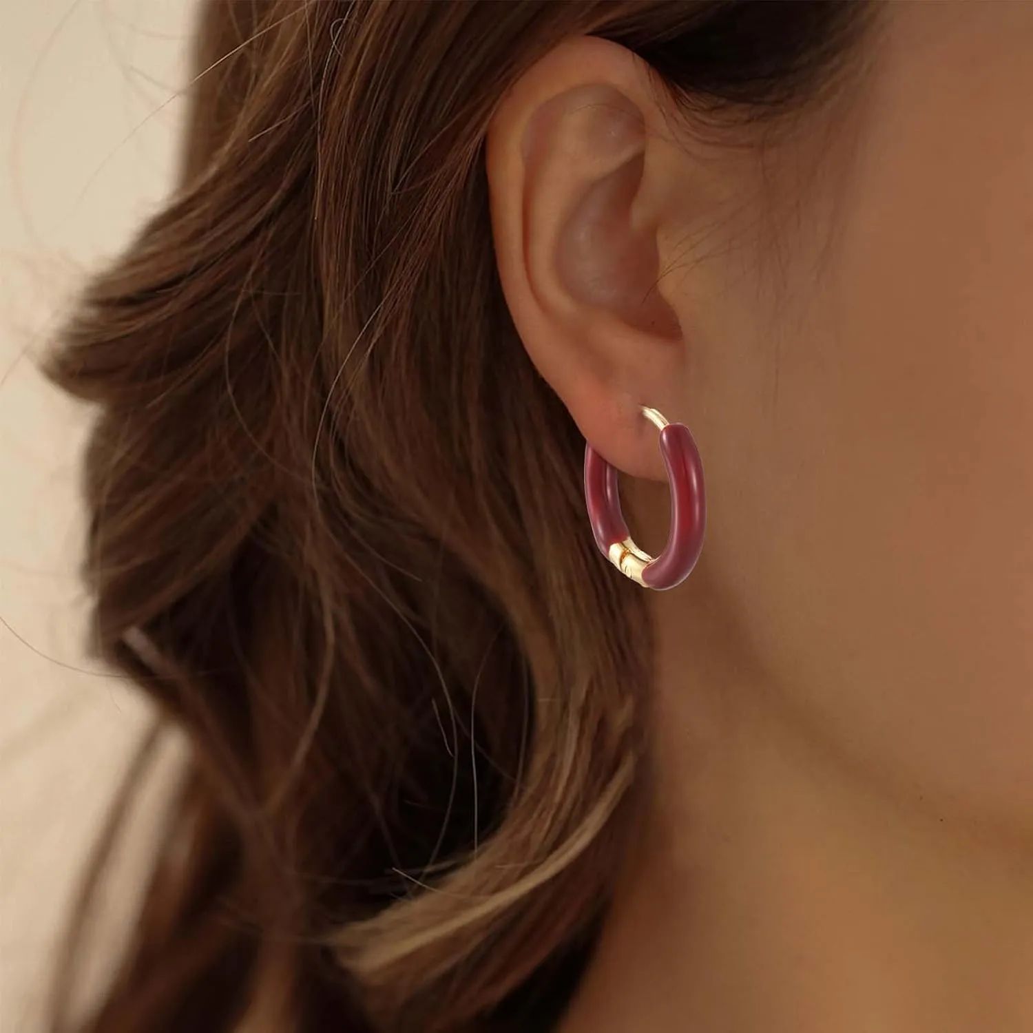 Enamel Hoop Earrings for Women Small Huggie Hoop Earrings Cartilage Earrings Ear Piercing Earrings Circle Earrings Chunky Earrings Trendy Stuff
