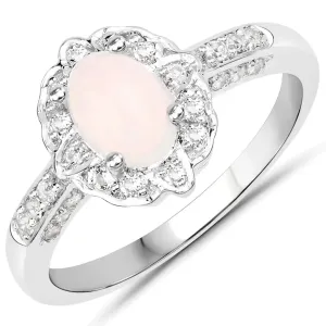 Ethiopian Opal Halo Silver Ring