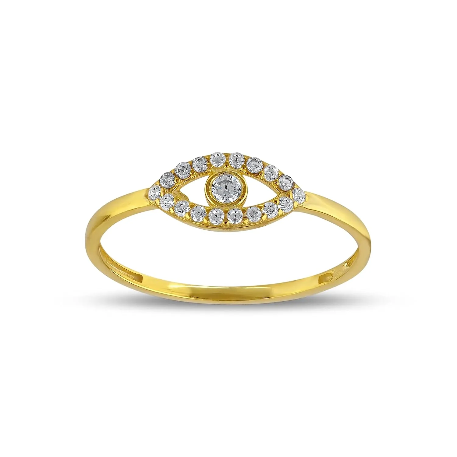 Evil Eye Rings for Women, Diamond 14K Gold Plated 925 Sterling Jewelry  Gold Rings for Women - Cubic Zirconia Pave Ring - Unique Eye Ring Design  Gifts for Women & Mom (14K Gold, 11 US)