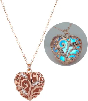 Fantasy Glow in the heart-shaped Necklaces - Jewelry Charms Pendants for Women - Fairy, witches, Space Necklace