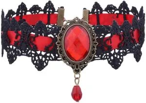 fashion Halloween Sexy Gothic Chokers Crystal Black Lace Neck Collares Choker Necklace Vintage Victorian Steampunk Jewelry