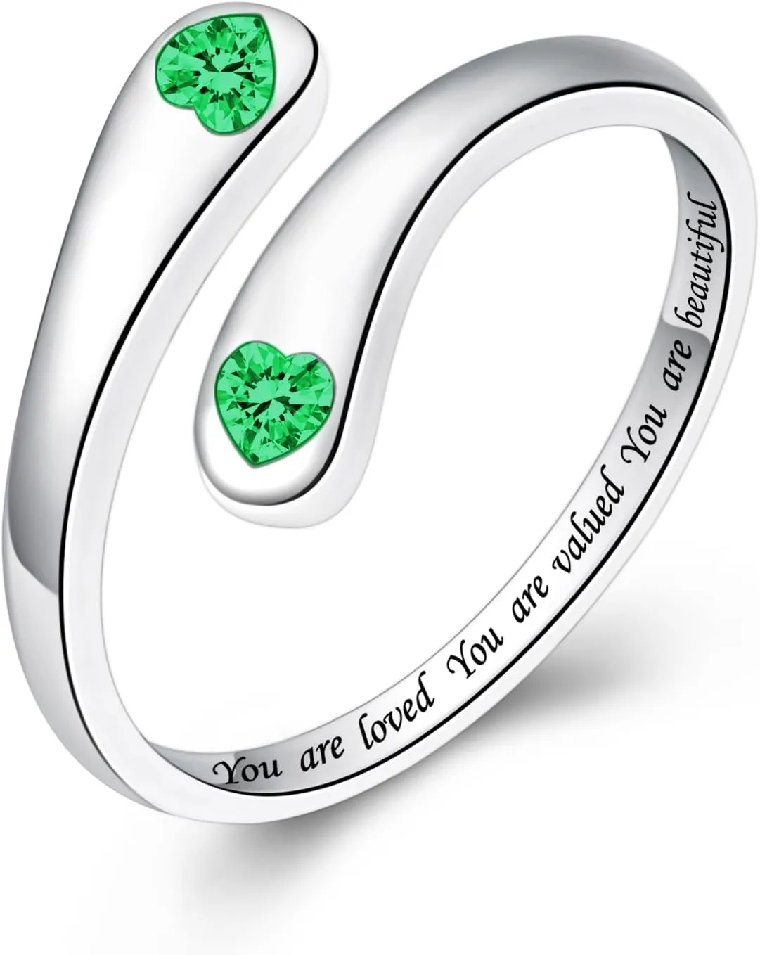Fookduoduo 925 Sterling Silver Ring Inspirational Jewelry adjustable Wrap Open Rings for Women