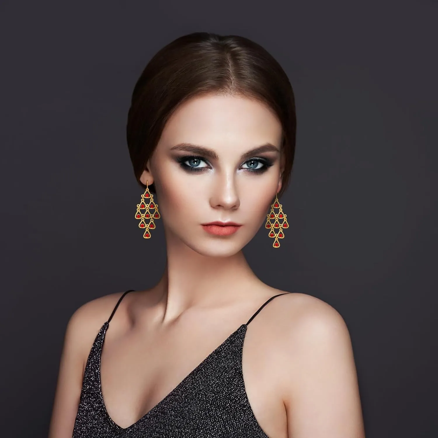 Gold Dangle Earrings for Women,Lightweight Drop Earrings,Gold Long Earrings for Women Dangling,Rhinestone Earrings of Fashion Jewelry for Women and Girls