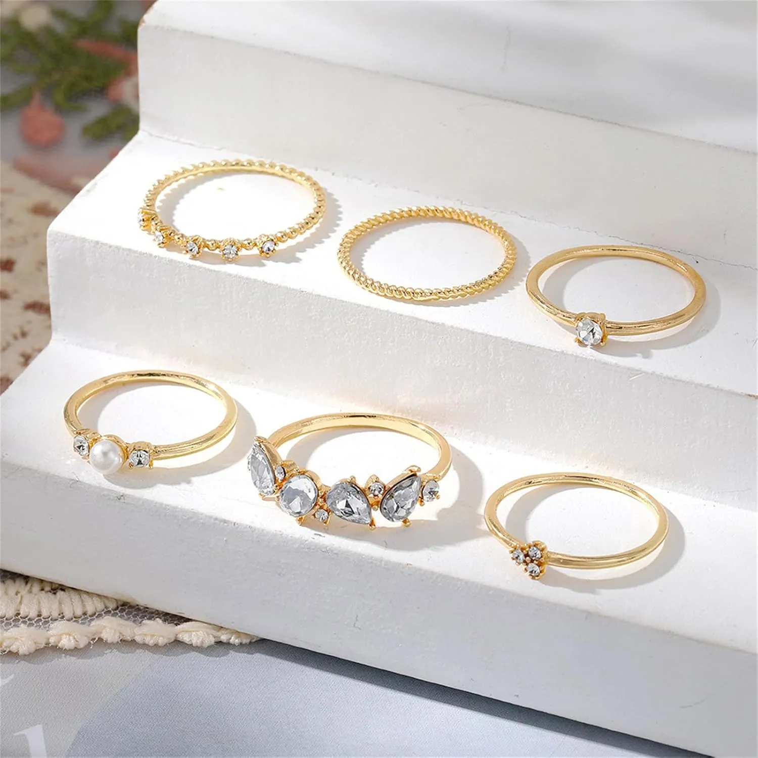Gold Knuckle Rings Set for Women,Simple Dainty Stackable Finger Ring Pack Minimalist Cute Butterfly Moon Heart Rings Boho Statement Jewelry Size Mixed