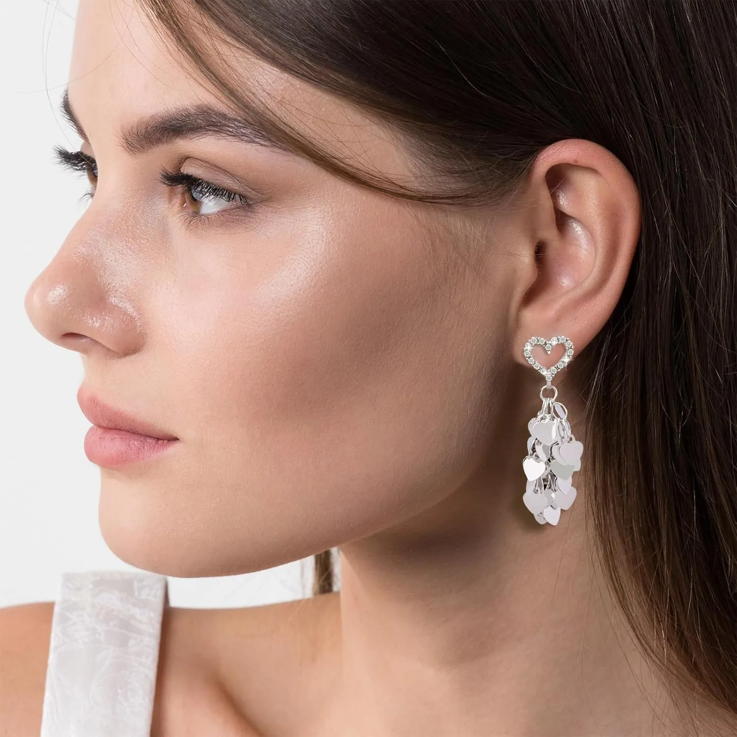 Gold Plated Dangle Earrings Sequin Metal Tassel Earrings Dainty Long Dangle Drop Earrings Gold Statement Earrings For Women Fashion Jewelry Party Prom Accessories