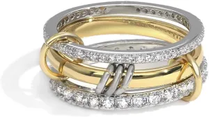 Gold Rings for Women Non Tarnish, Interlocking Stackable Rings for Women Gold, Mixed Metal Sterling Silver Tarnish Free Gold Jewelry Rings