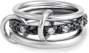 Gold Stackable Rings for Women, 14K Gold Plated Cubic Zirconia Rings, Silver Gold Multi Ring Mixed Metals Stackable Ring Set for Women Non Tarnish